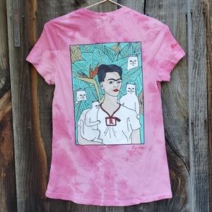 RIPNDIP Pink Tye Dye Frieda Kahlo Shirt